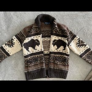 Polo Ralph Lauren Hand Knit Bison Zip Sweater